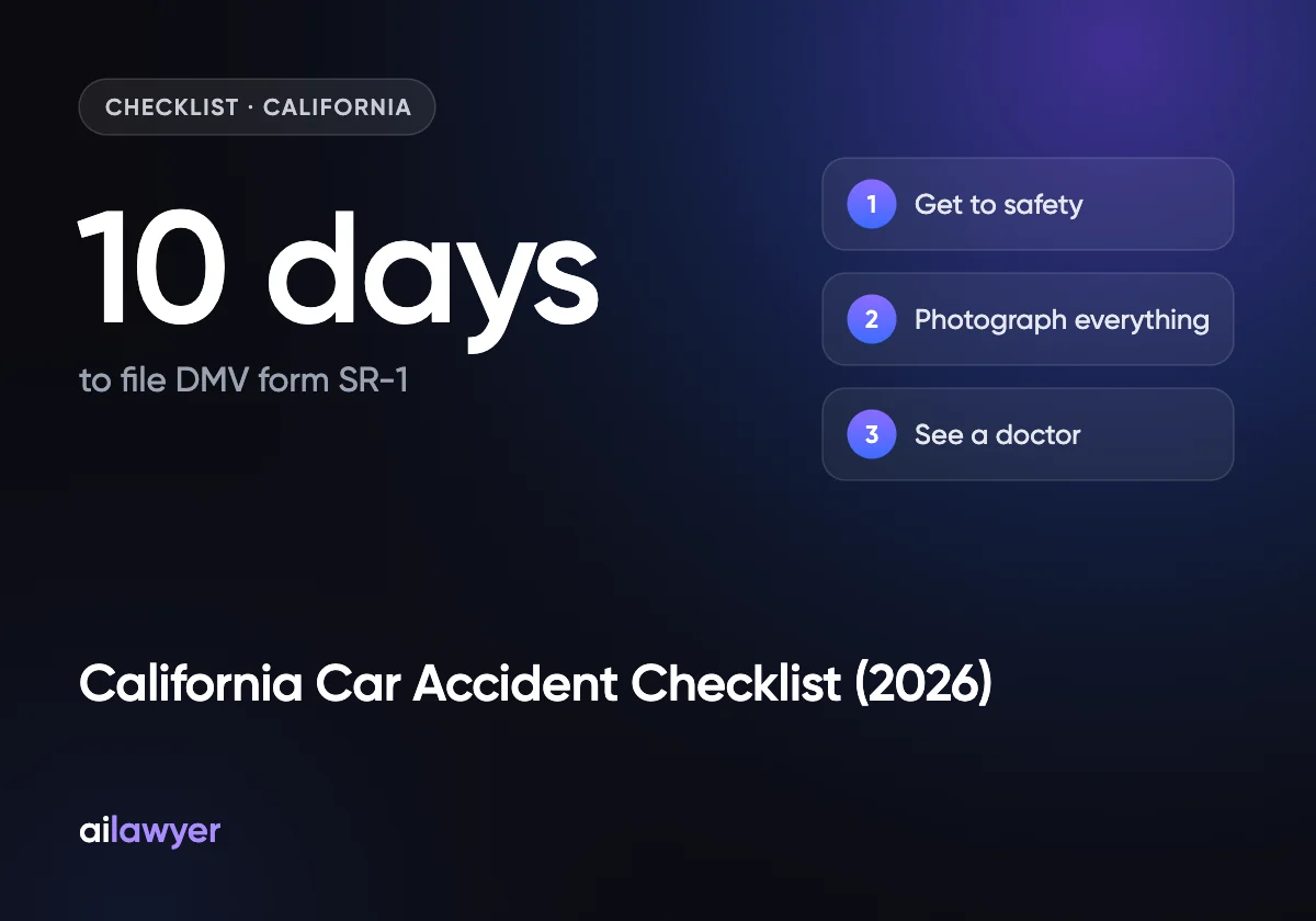 California Car Accident Checklist: What to Do (2026 Guide)