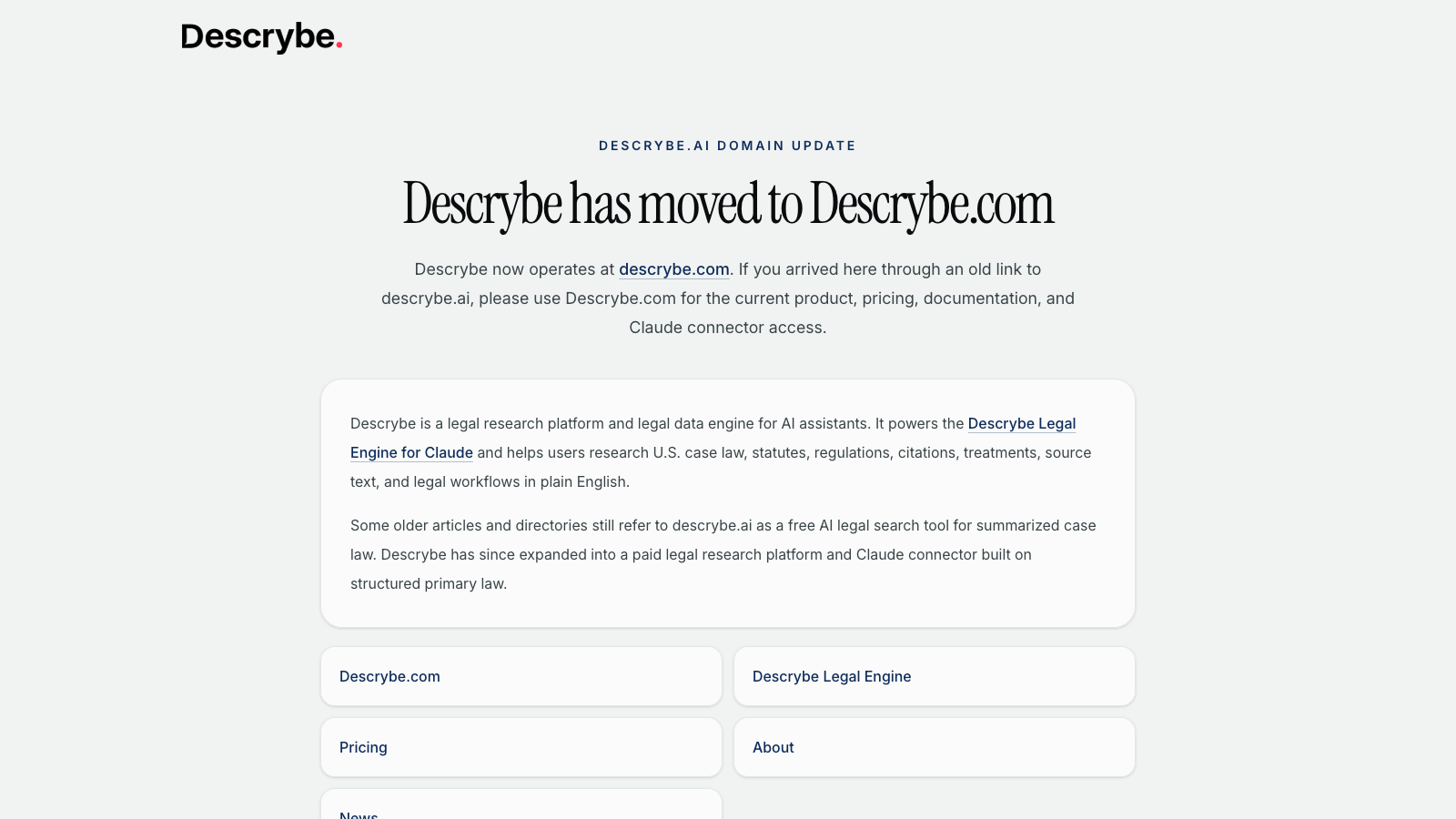 Screenshot: Descrybe.ai