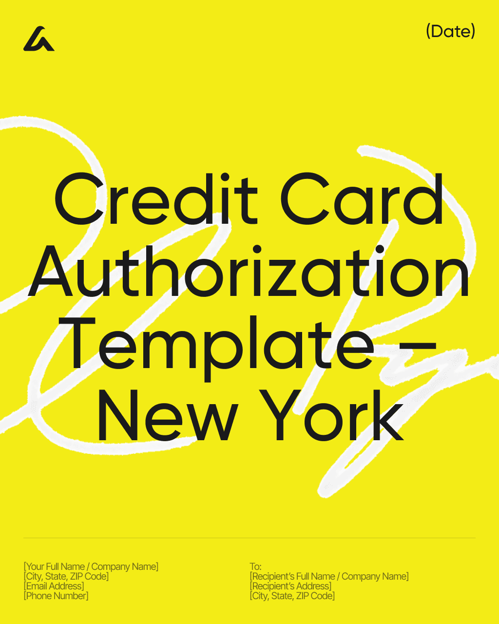Credit Card Authorization Template – New York