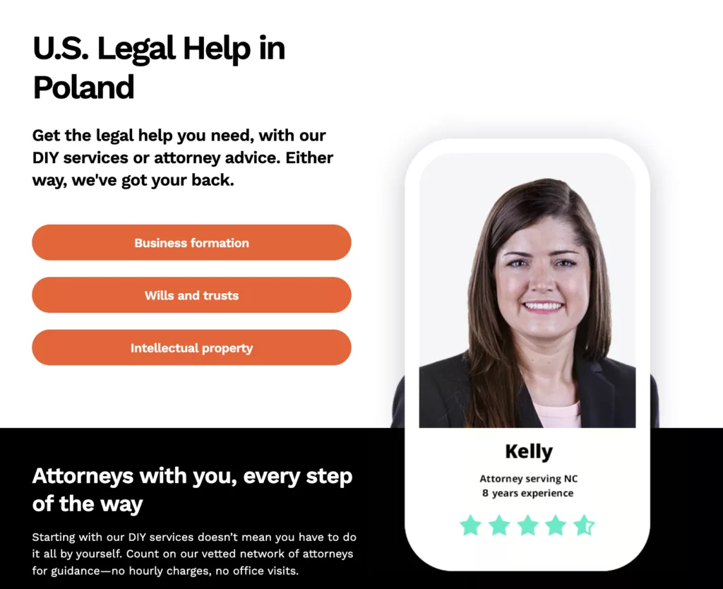 Legal Zoom interface