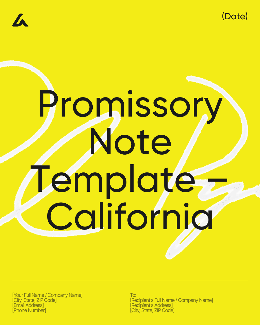 Promissory Note Template – California