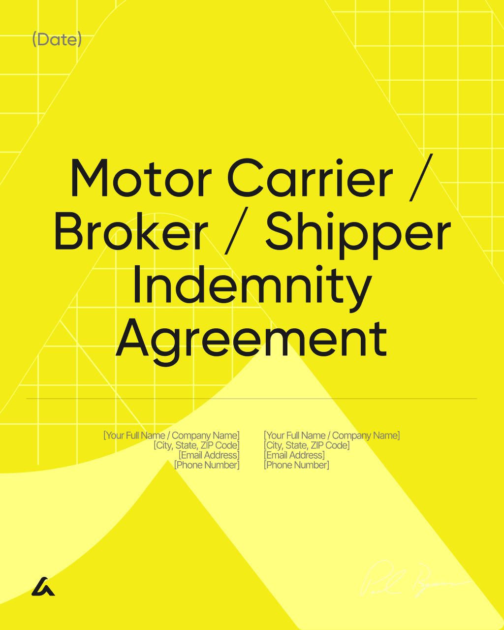 Motor Carrier / Broker / Shipper Indemnity Agreement