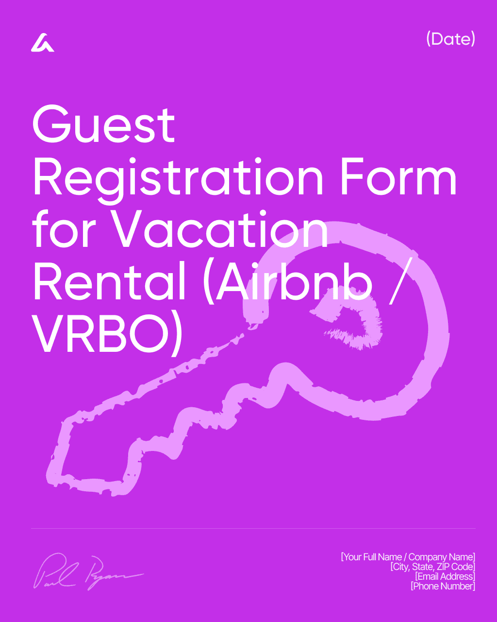 Guest Registration Form for Vacation Rental (Airbnb / VRBO) 
