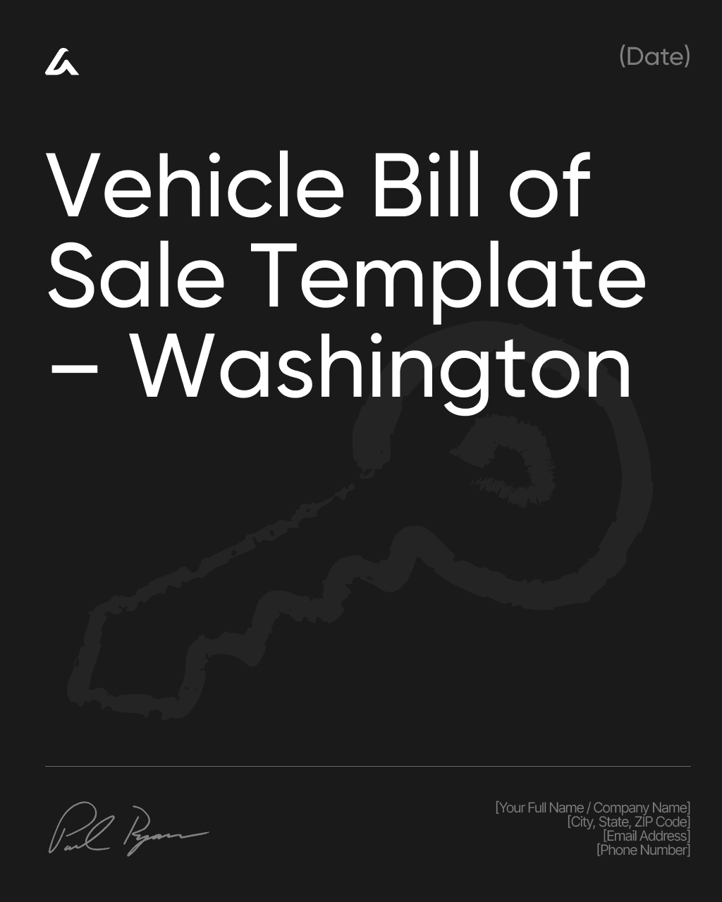 Vehicle Bill of Sale Template – Washington