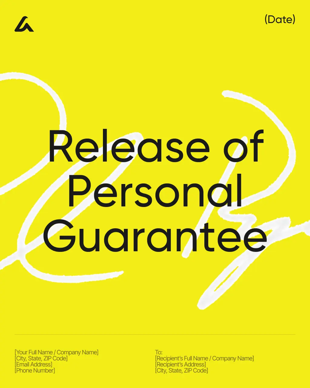 Release of Personal Guarantee