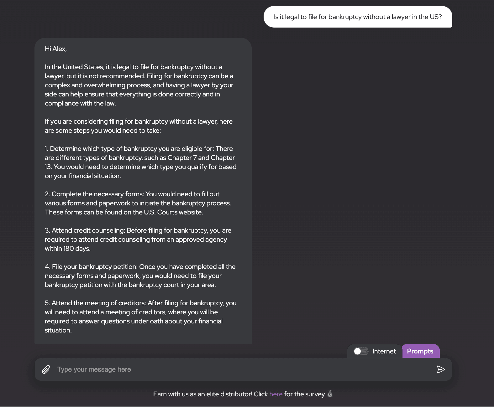 Example request