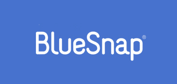 BlueSnap logo in white text on a blue background, representing the BlueSnap global payment platform