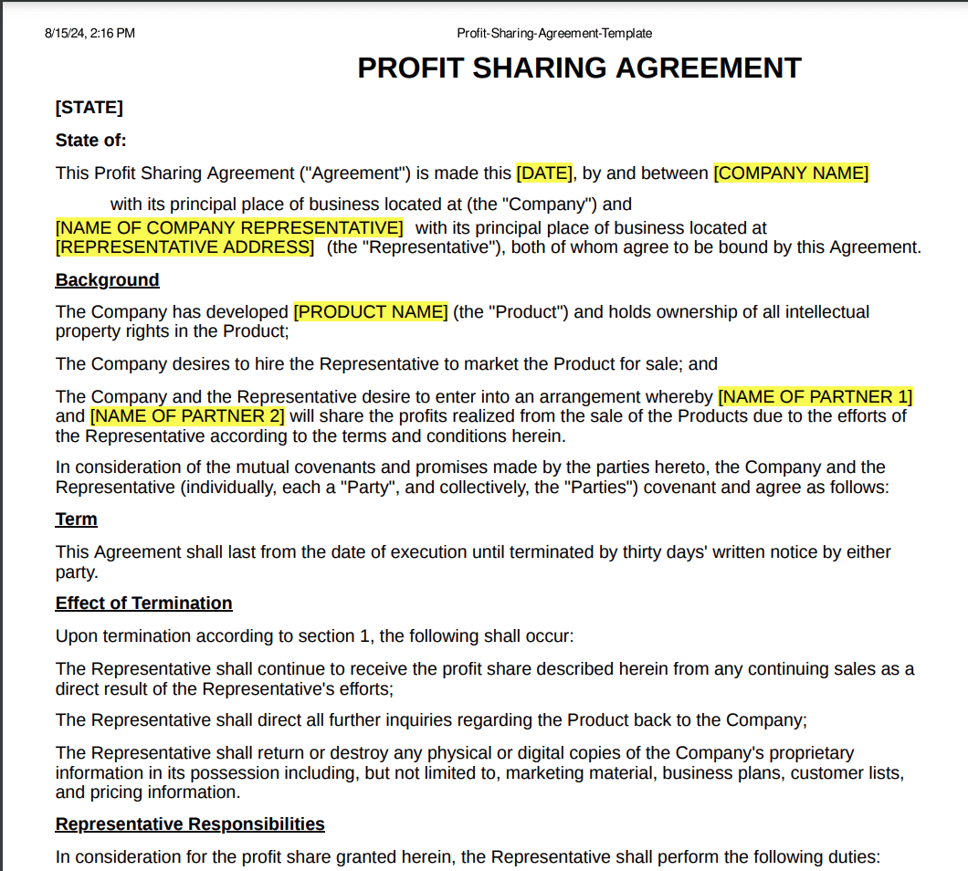 AI Lawyer created the Contractor agreement 