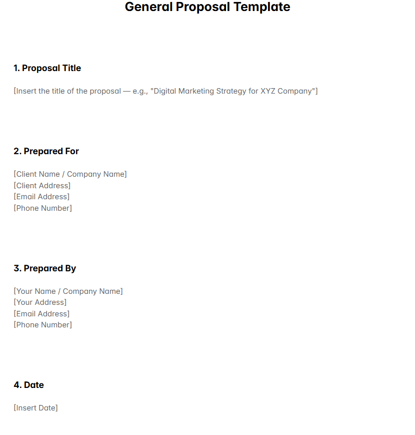 General Proposal Template