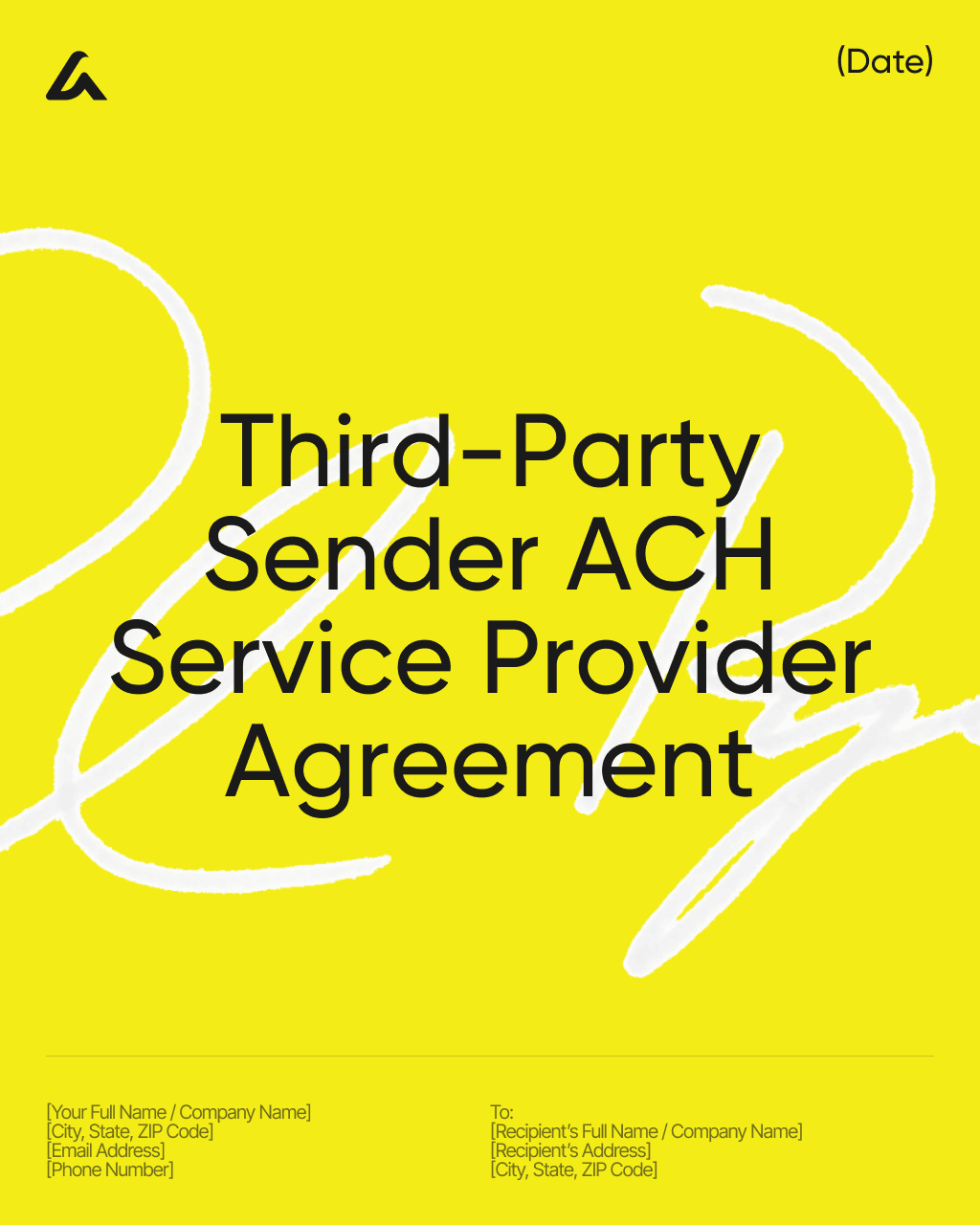 Third-Party Sender ACH Service Provider Agreement