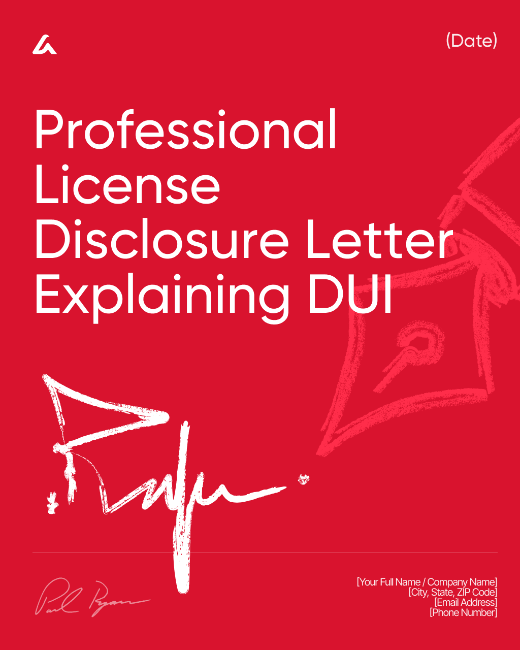 Professional License Disclosure Letter Explaining DUI