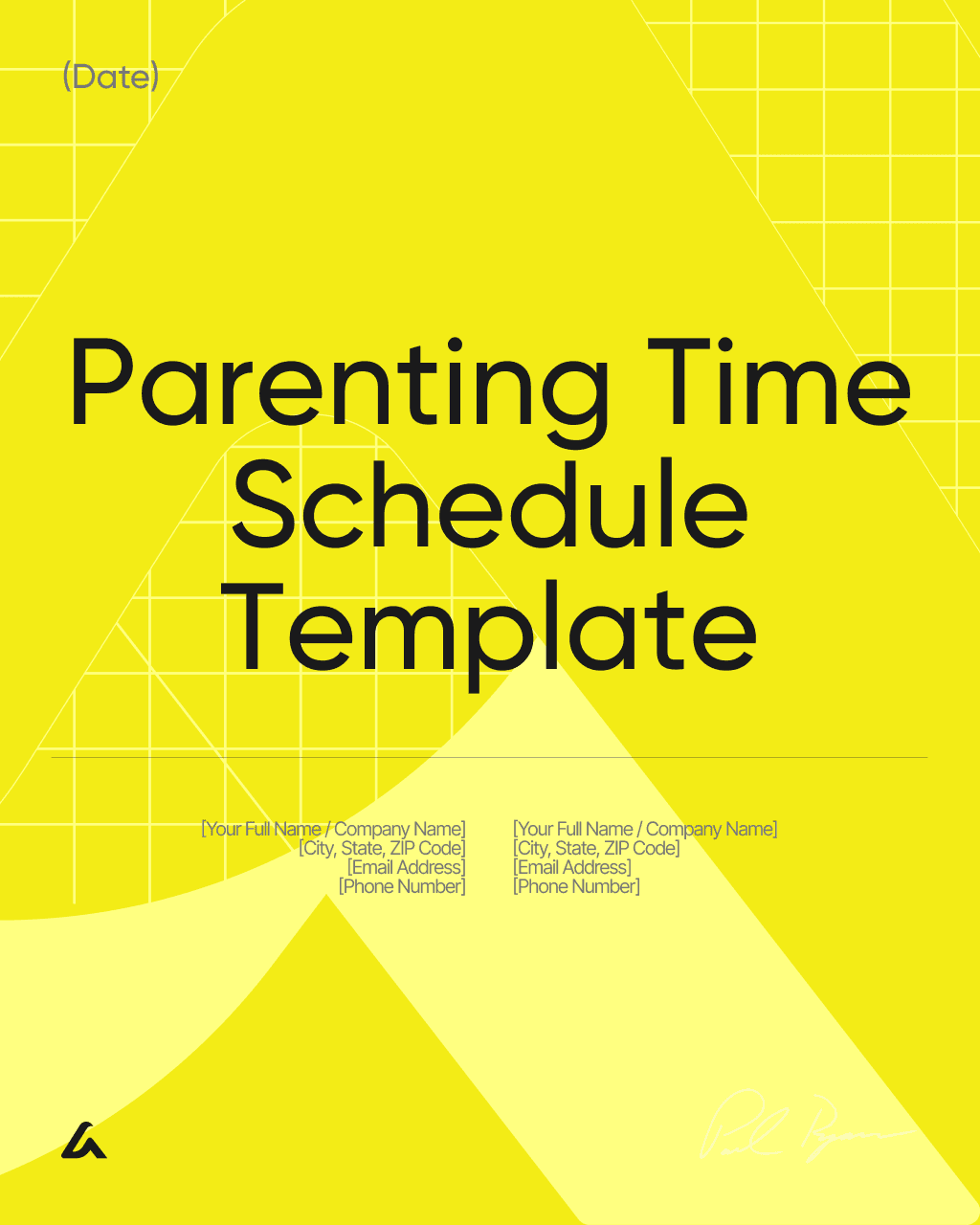 Parenting Time Schedule Template