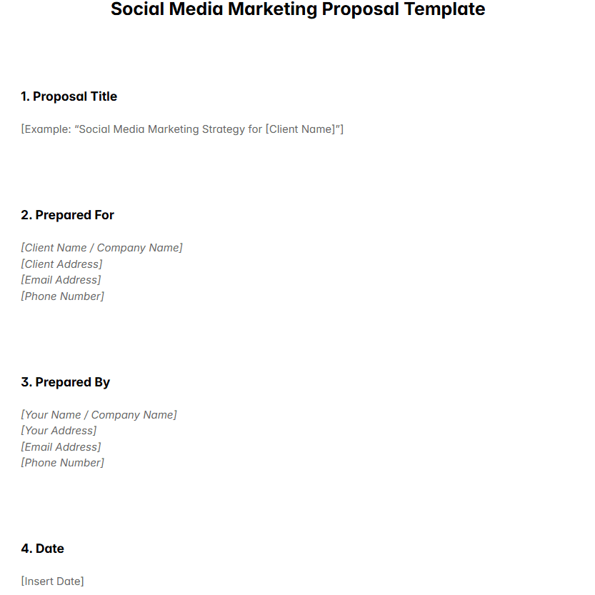 Social Media Marketing Proposal Template