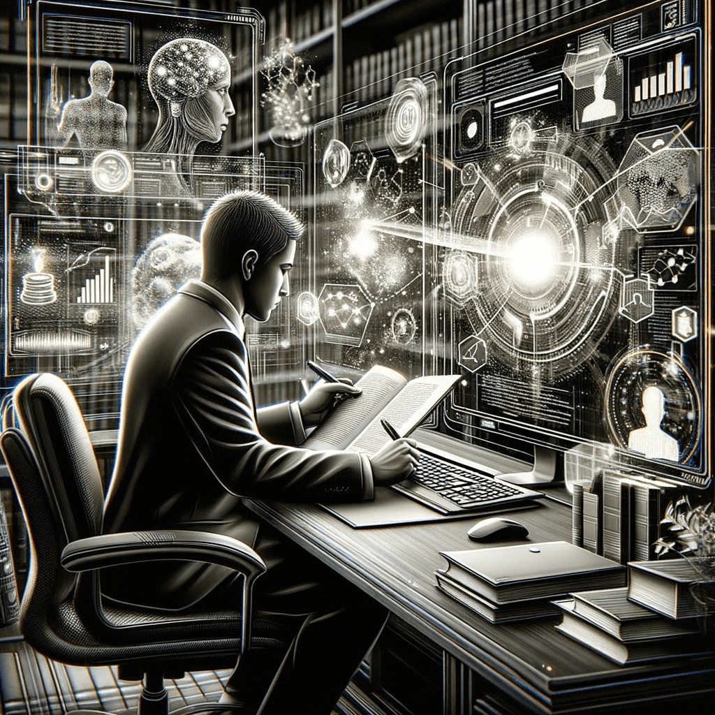 A man who use AI Lawyer for work with documnets