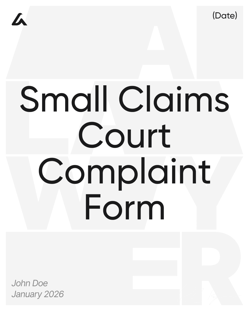 Small Claims Court Complaint Form