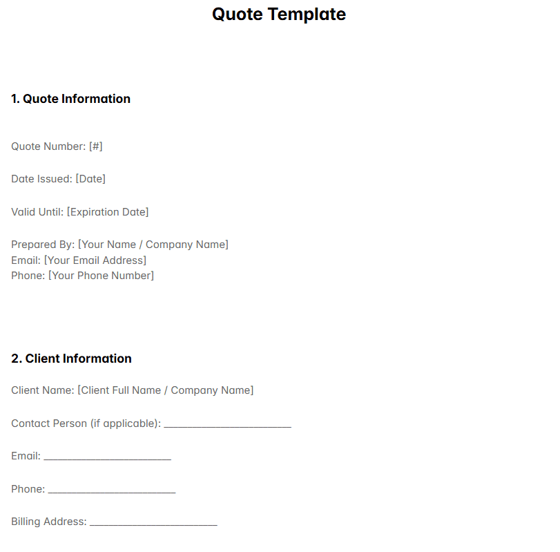 Quote Template