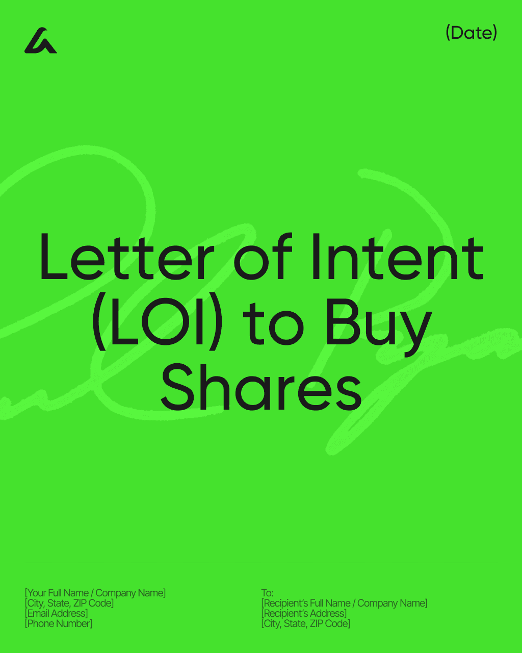 Letter of Intent (LOI) to Buy Shares