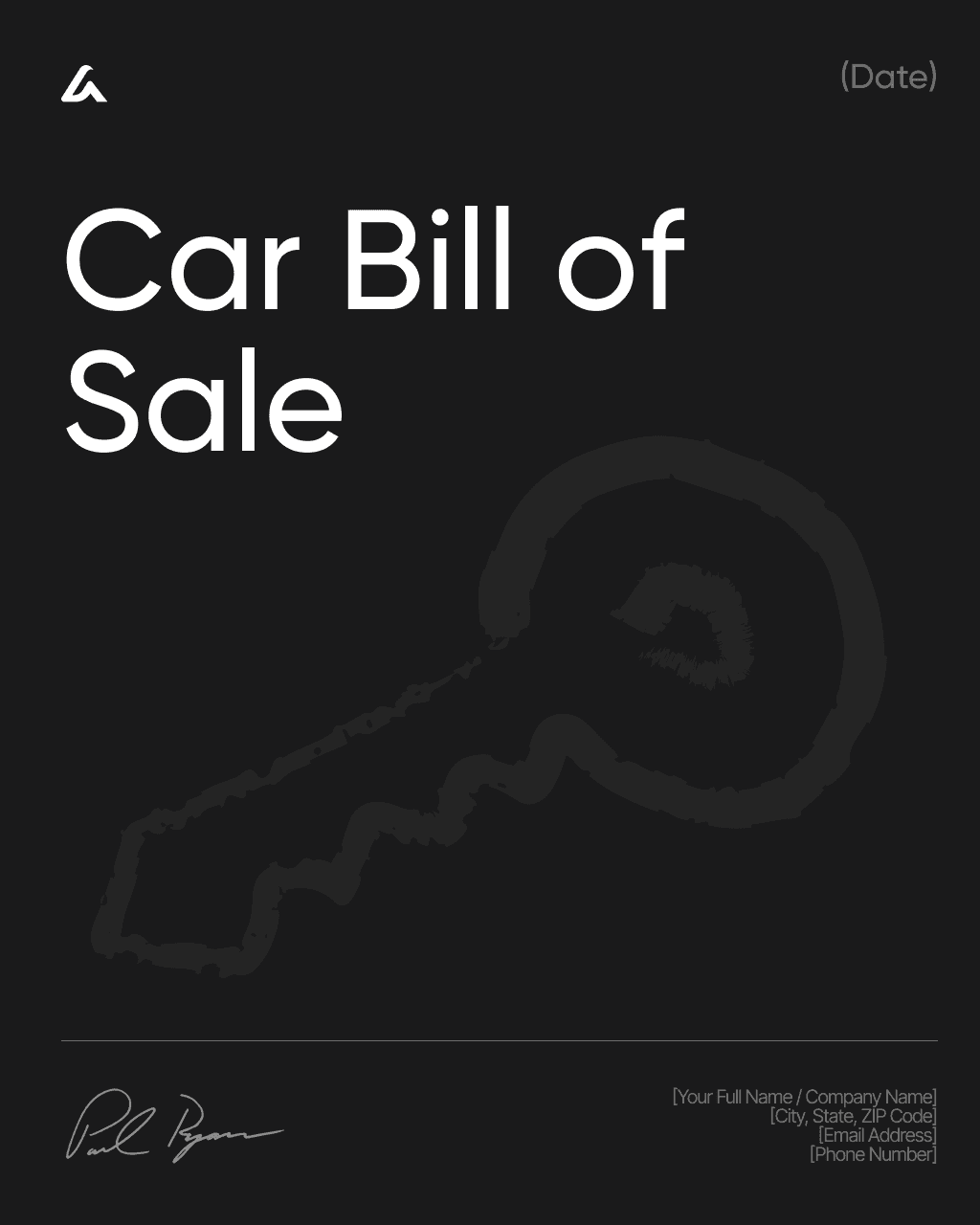 Car Bill of Sale Template