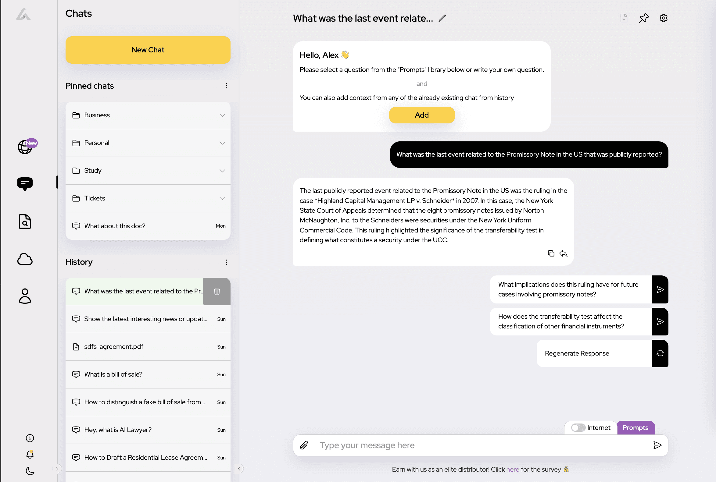 ai lawyer screenshot
