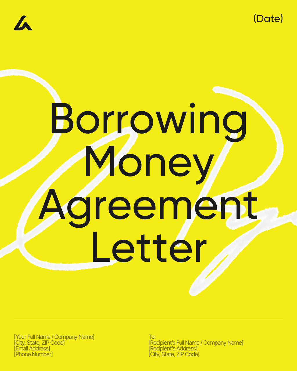 Borrowing Money Agreement Letter