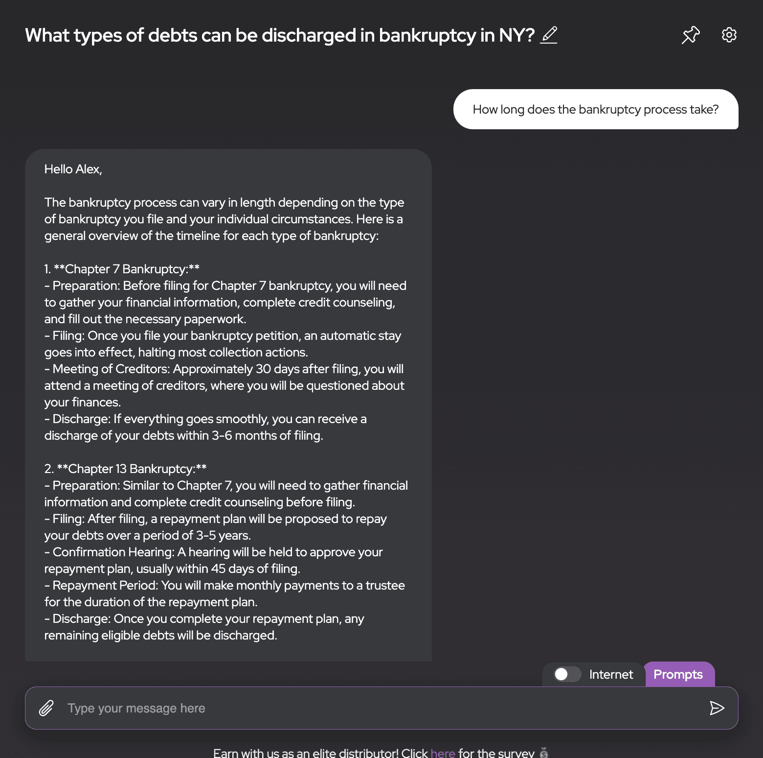 Example request