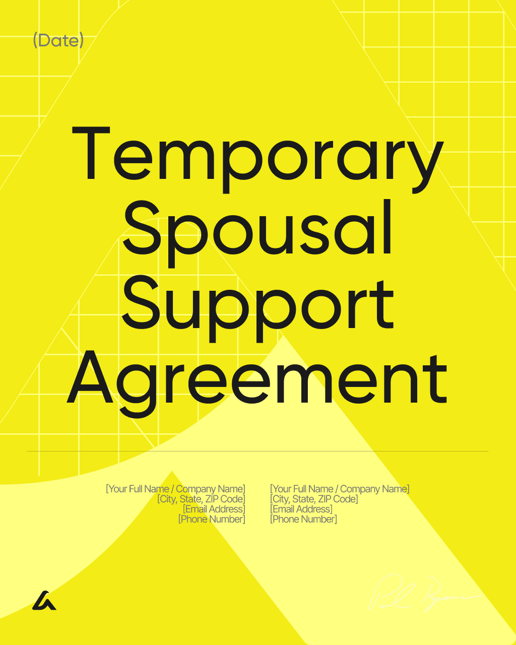 Temporary Spousal Support Agreement 
