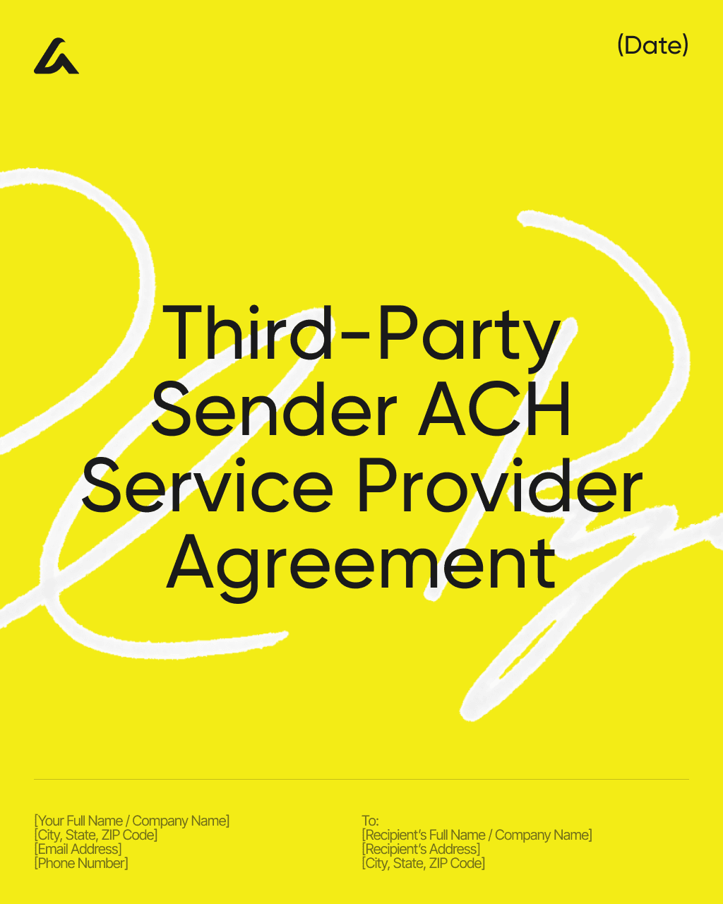 Third-Party Sender ACH Service Provider Agreement