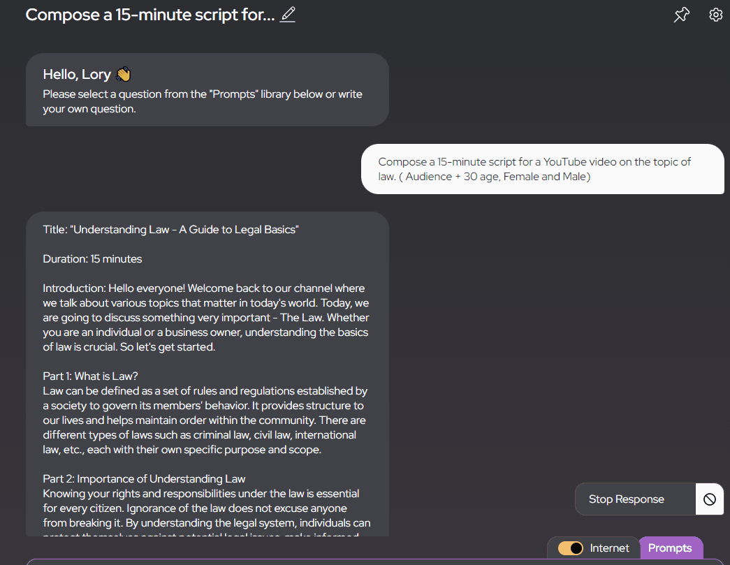 Ai lawyer is answering 
