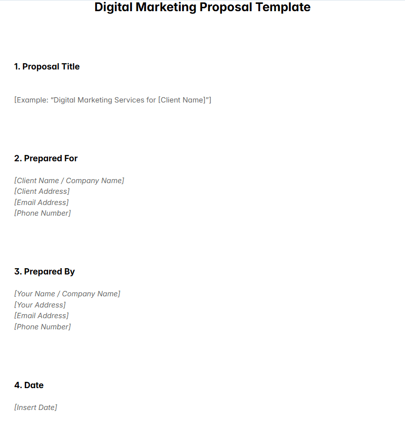 Digital Marketing Proposal Template