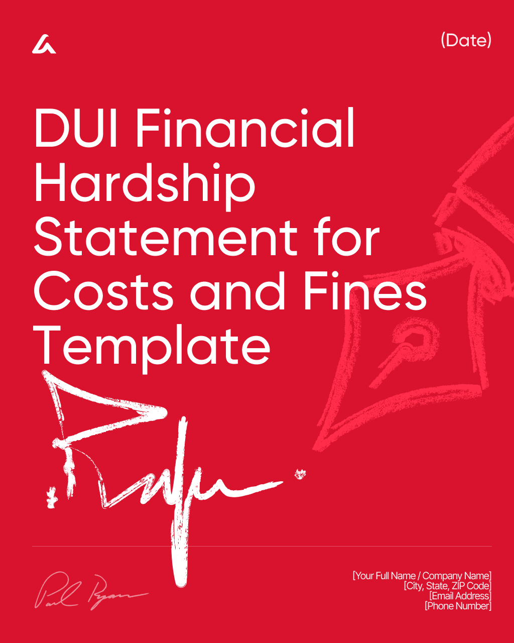 DUI Financial Hardship Statement for Costs and Fines Template