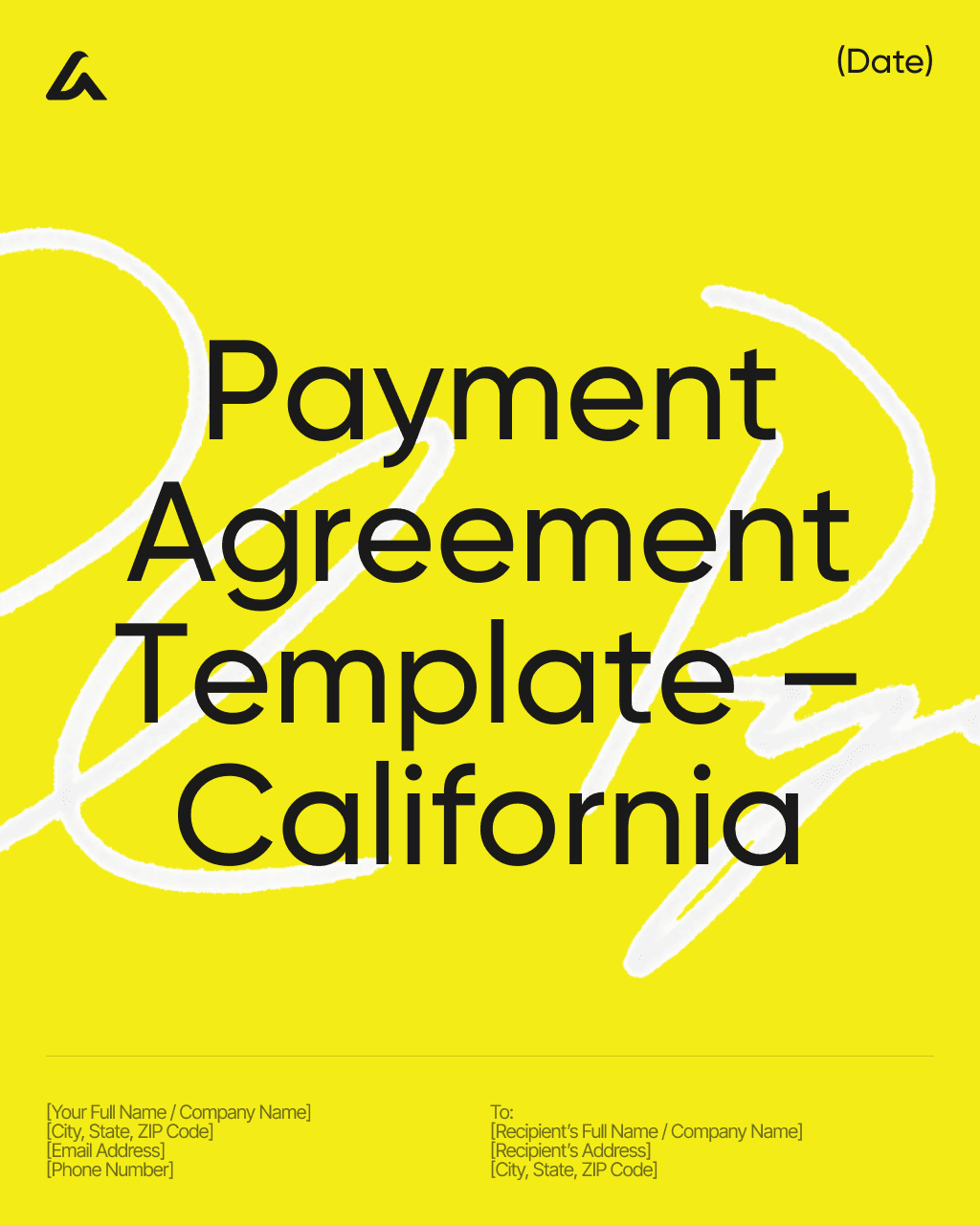 Payment Agreement Template – California