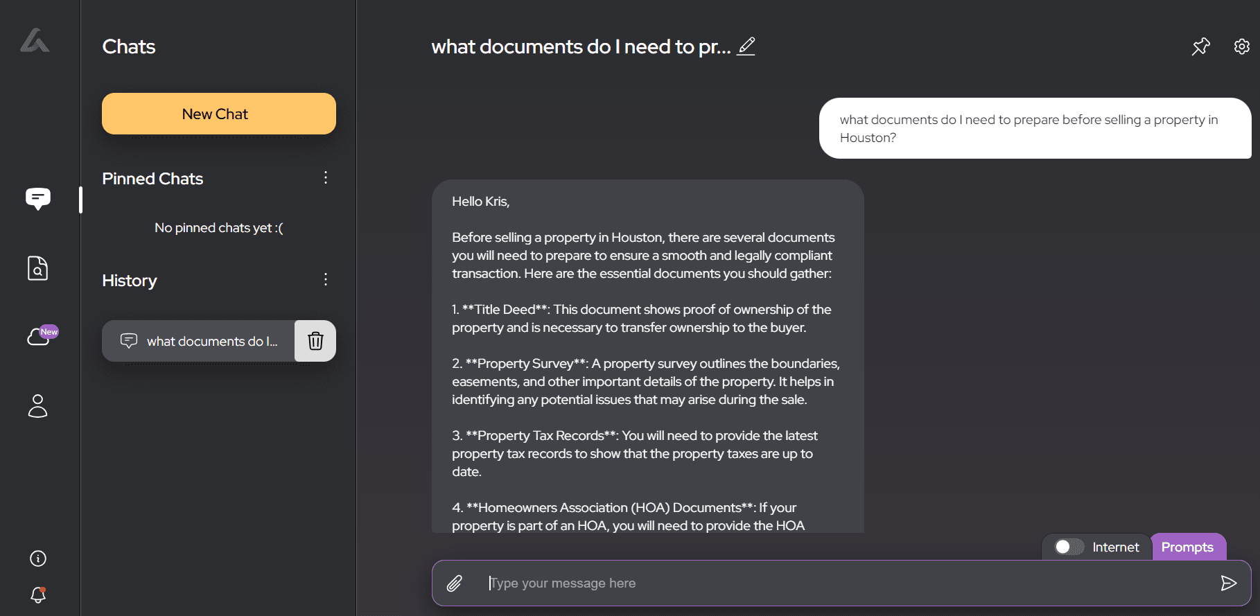 Example request