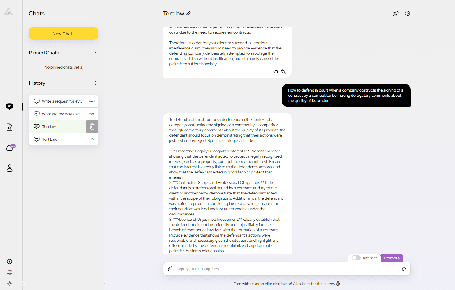 Asking ai about legal question