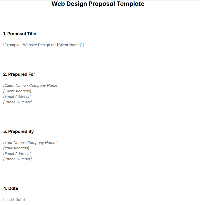 Web Design Proposal Template