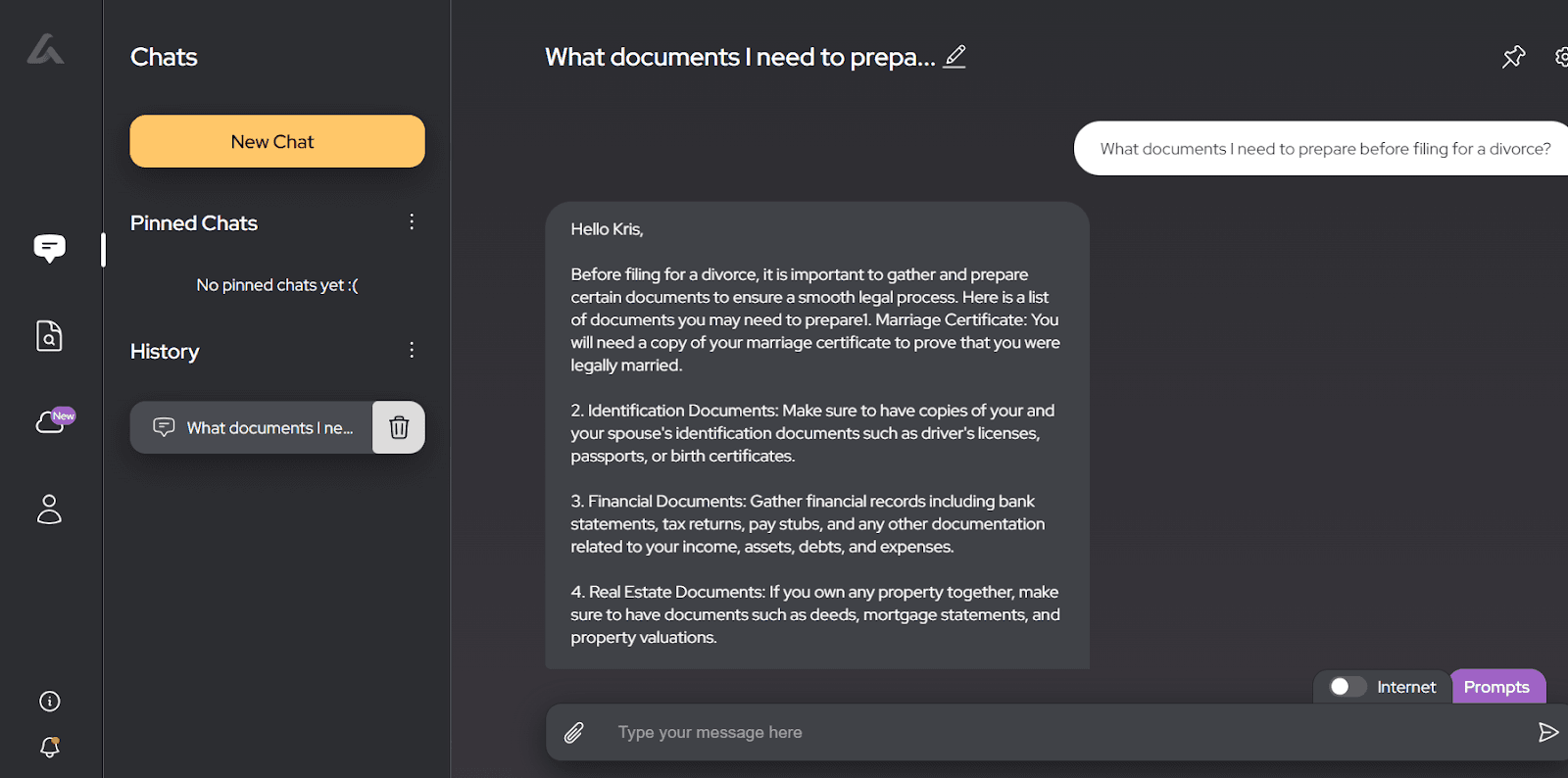 Example request