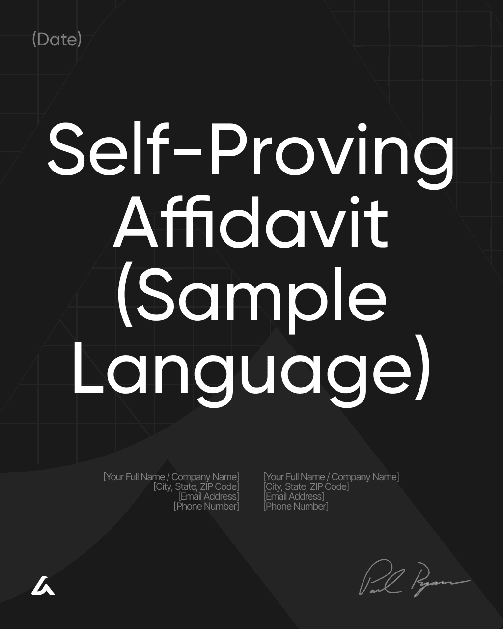 Self-Proving Affidavit (Sample Language)