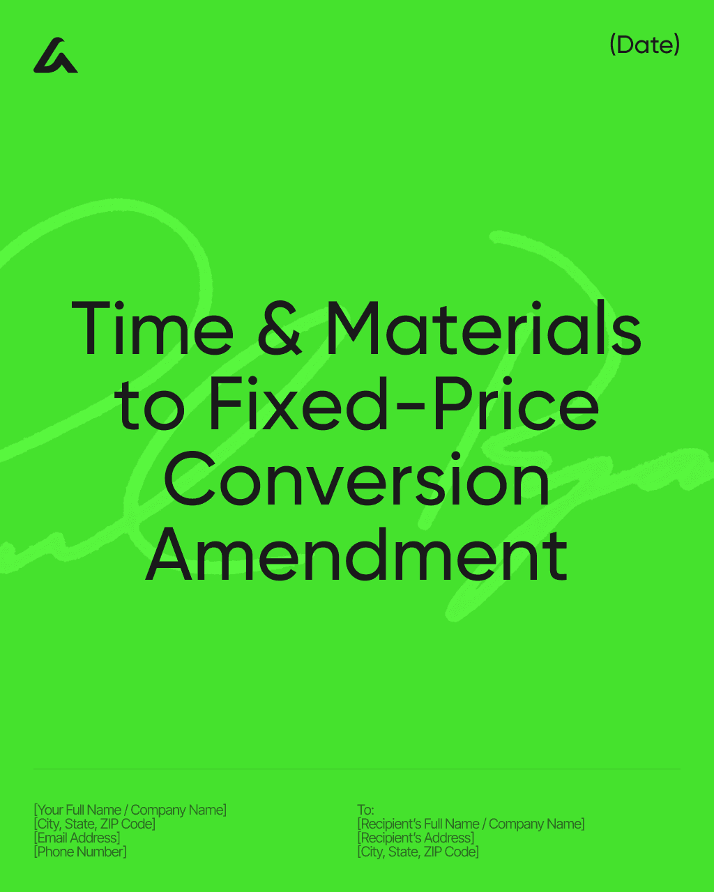 Time & Materials to Fixed-Price Conversion Amendment